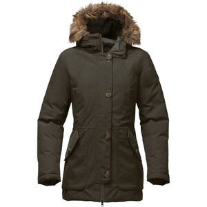 The North Face Mauna Kea Down Parka Jacket Winter Coat Hood Womens Size M Green